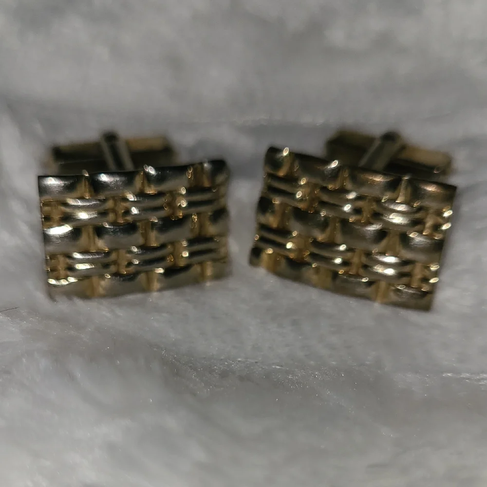 Anson VINTAGE Gold Thatched Textured Cufflinks